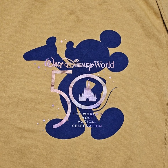 Walt Disney World 50th Anniversary‎ Golden Hoodie Pullover Size Small - Picture 6 of 11